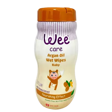 دستمال مرطوب کودک روغن آرگان سیلندری 70 برگی - قهوه ای روشن وی کر Wee care